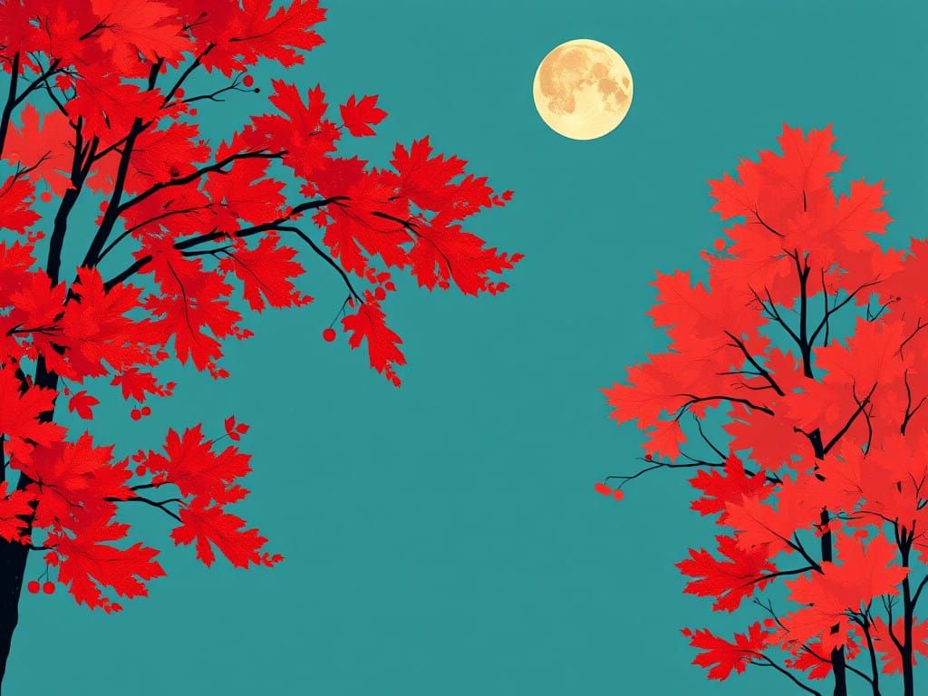 Elegant Aristocratic Autumn Portrait in Crimson and Cerulean