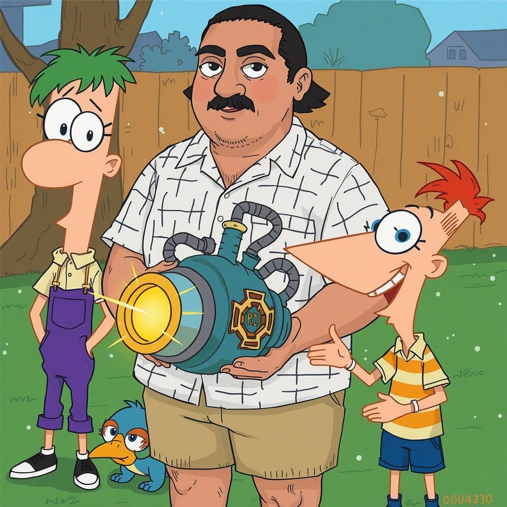 Phineas and Ferb Guide Gourmet Cooking on Foldable Phone