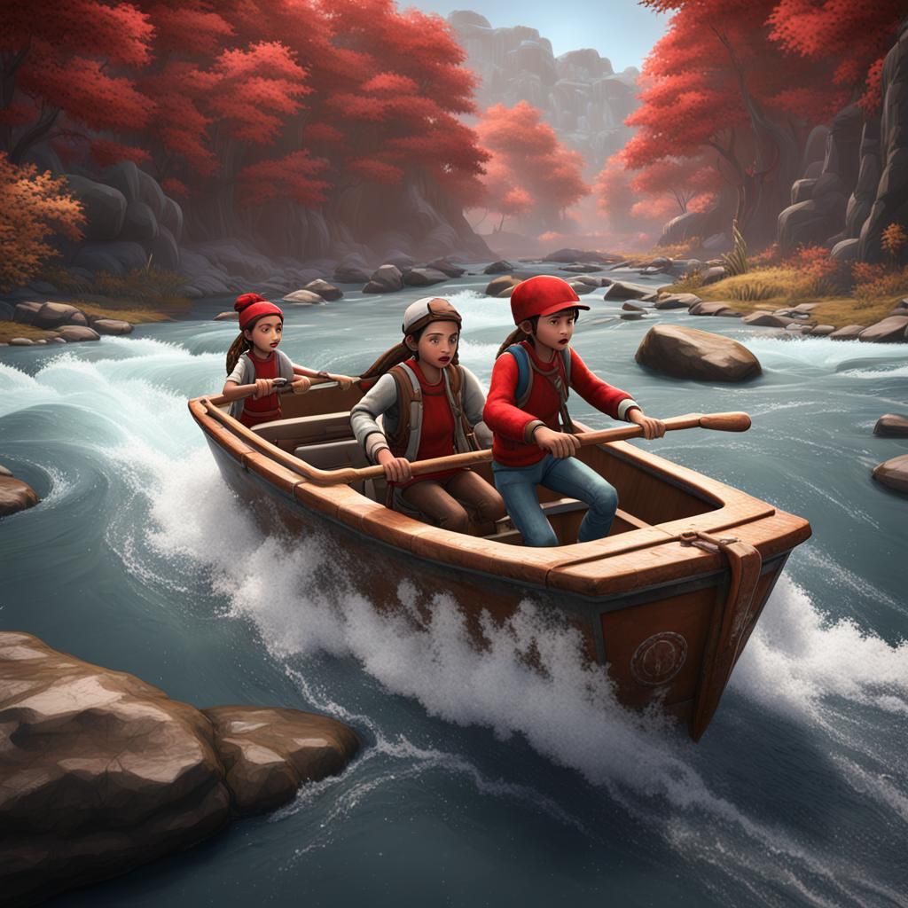 Children's River Adventure in 3D Shading Style
