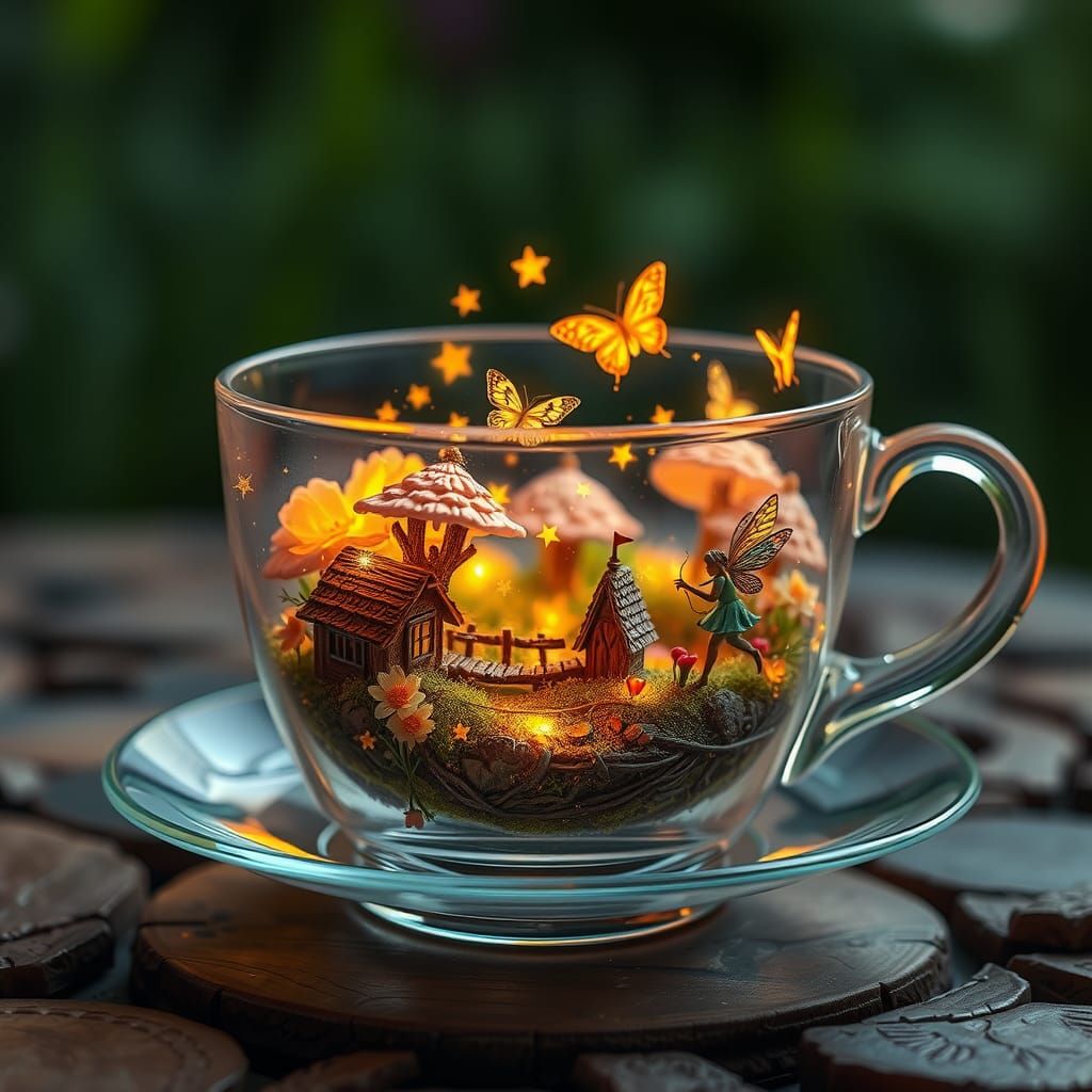 Fairyland Wonderland in Crystal Teacup