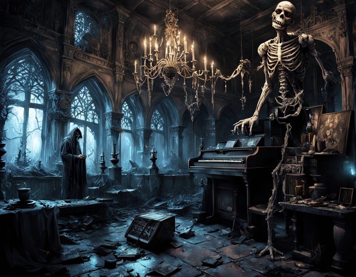 Gothic Zombie DJ at New Year's Eve Courtyard Party