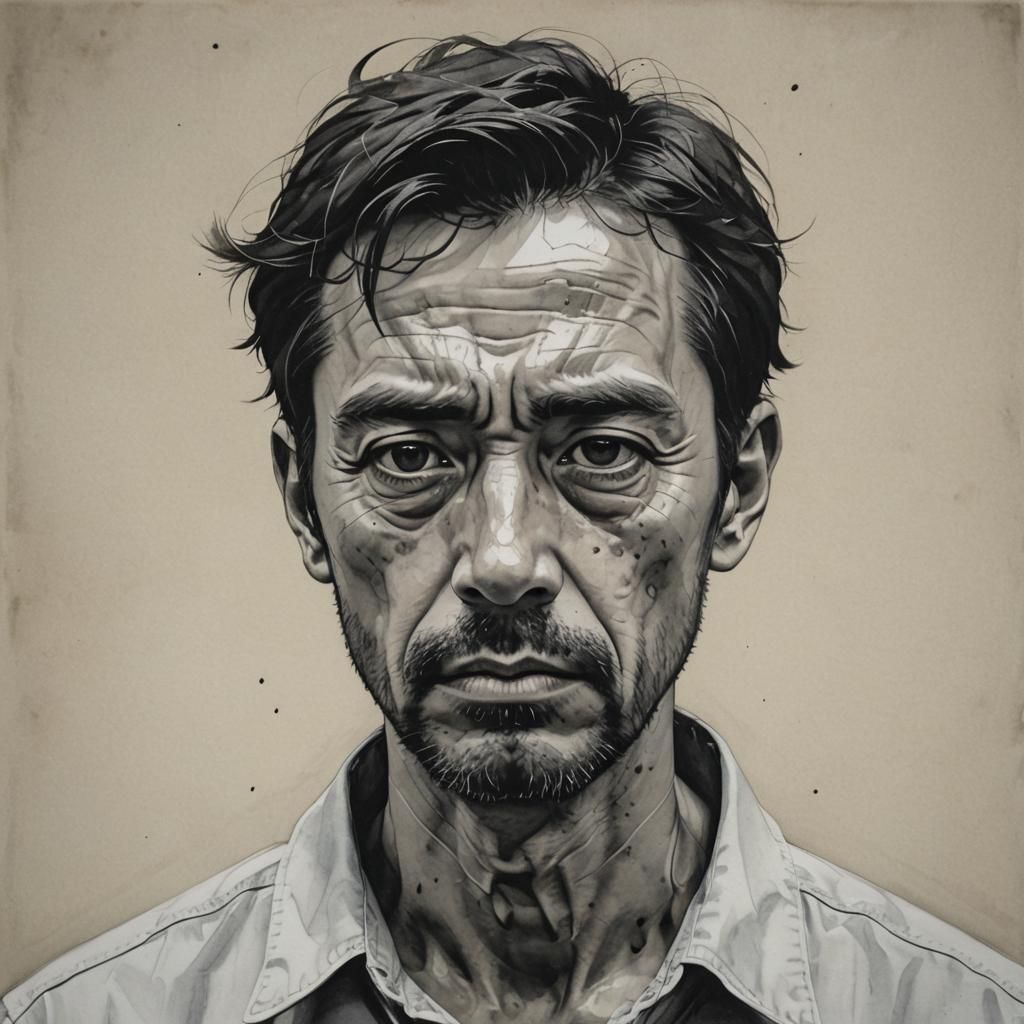 Melancholy Man in Hashimoto Style