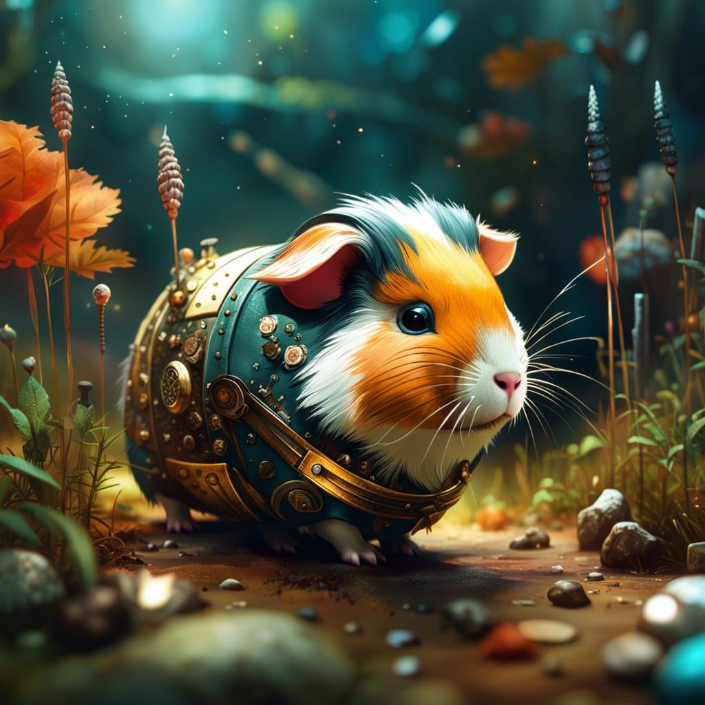 Chibi Guinea Pig Art in Detailed Digital Style
