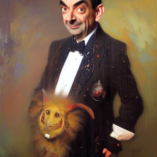 Mr. Bean as Don Juan in Oil on Canvas