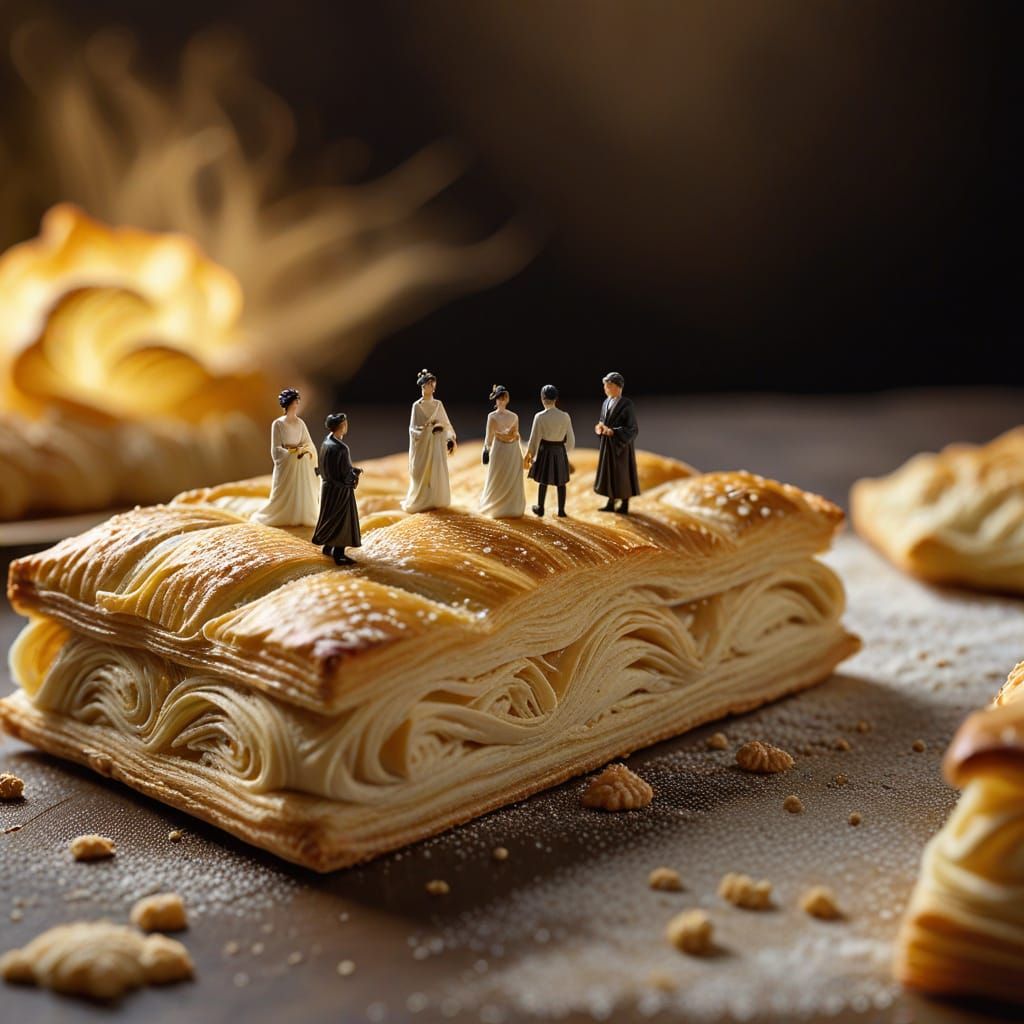 Surreal Desert Food Art in Ukiyo-e Style