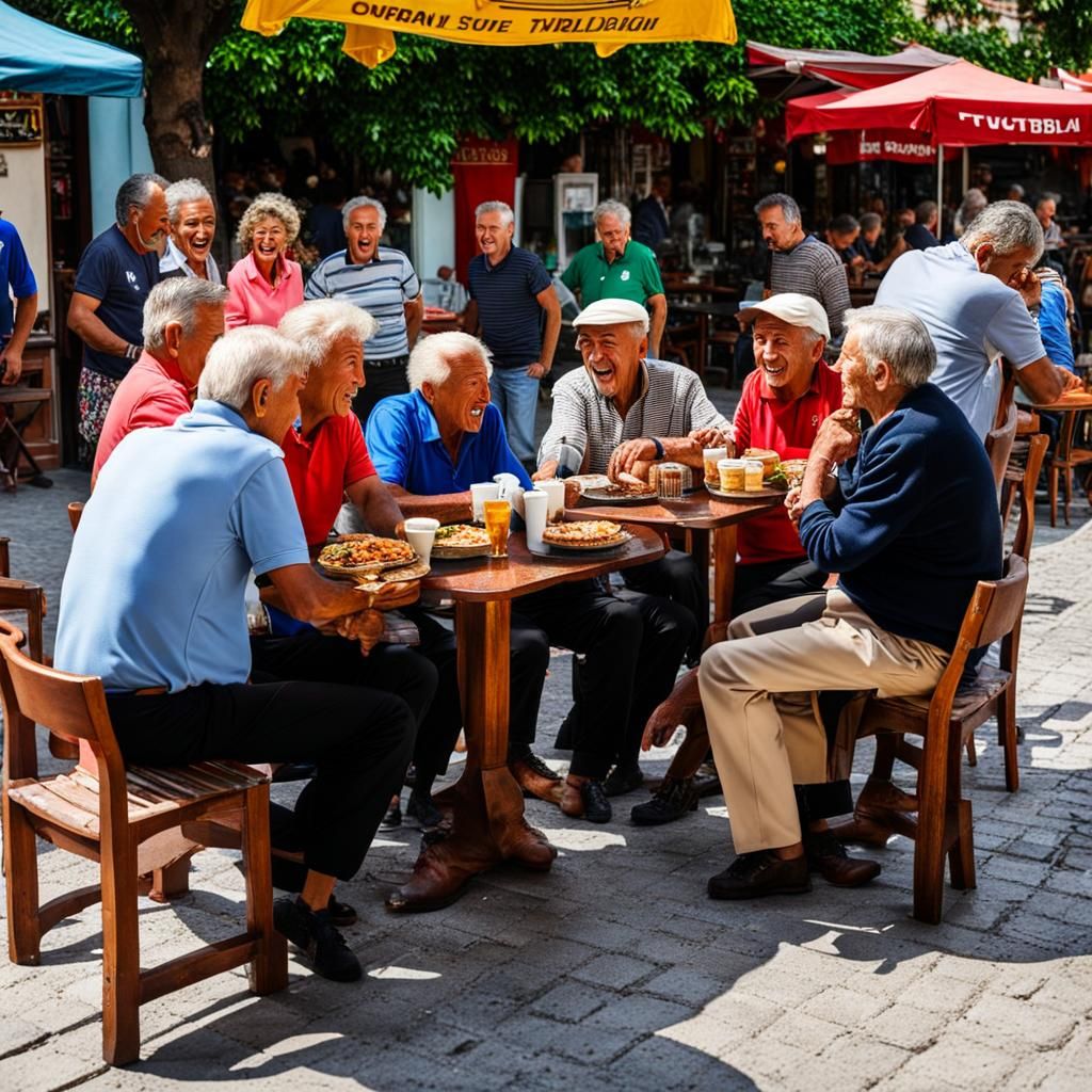 Bustling Cafe Scene in Tirana, Albania