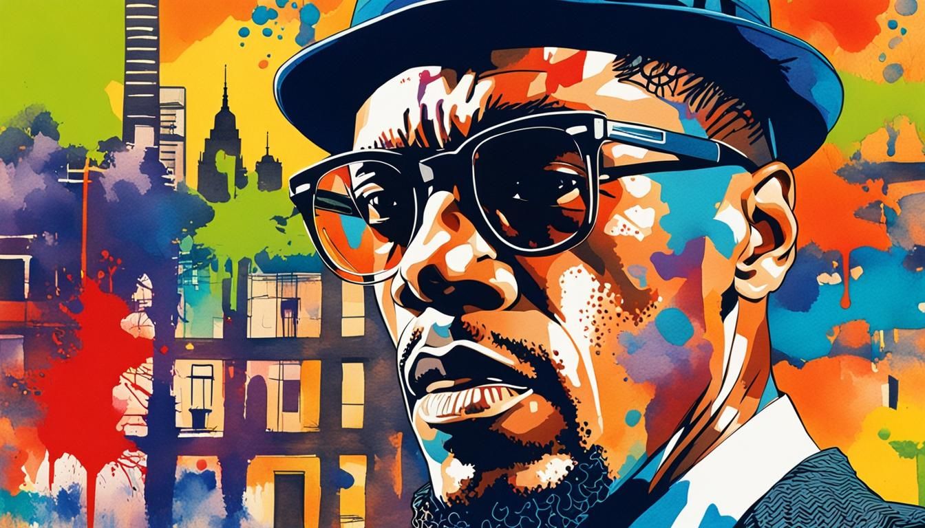 Malcolm X Pop Art Portrait in Watercolor