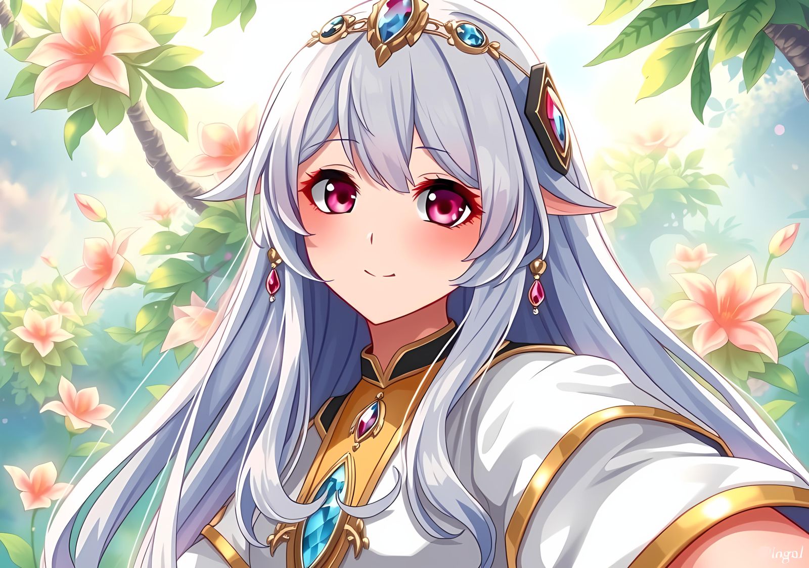 Anime Fantasy Girl Taking Selfie