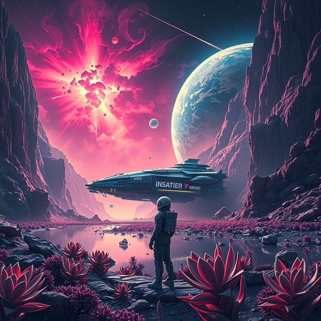 Cosmic Catastrophe in Sci-Fi Punk Style