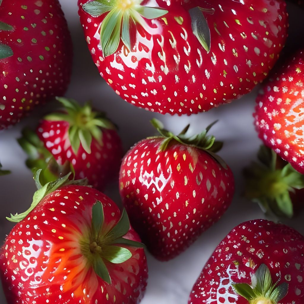 Antique Strawberry Bowl: Detailed Matte Painting