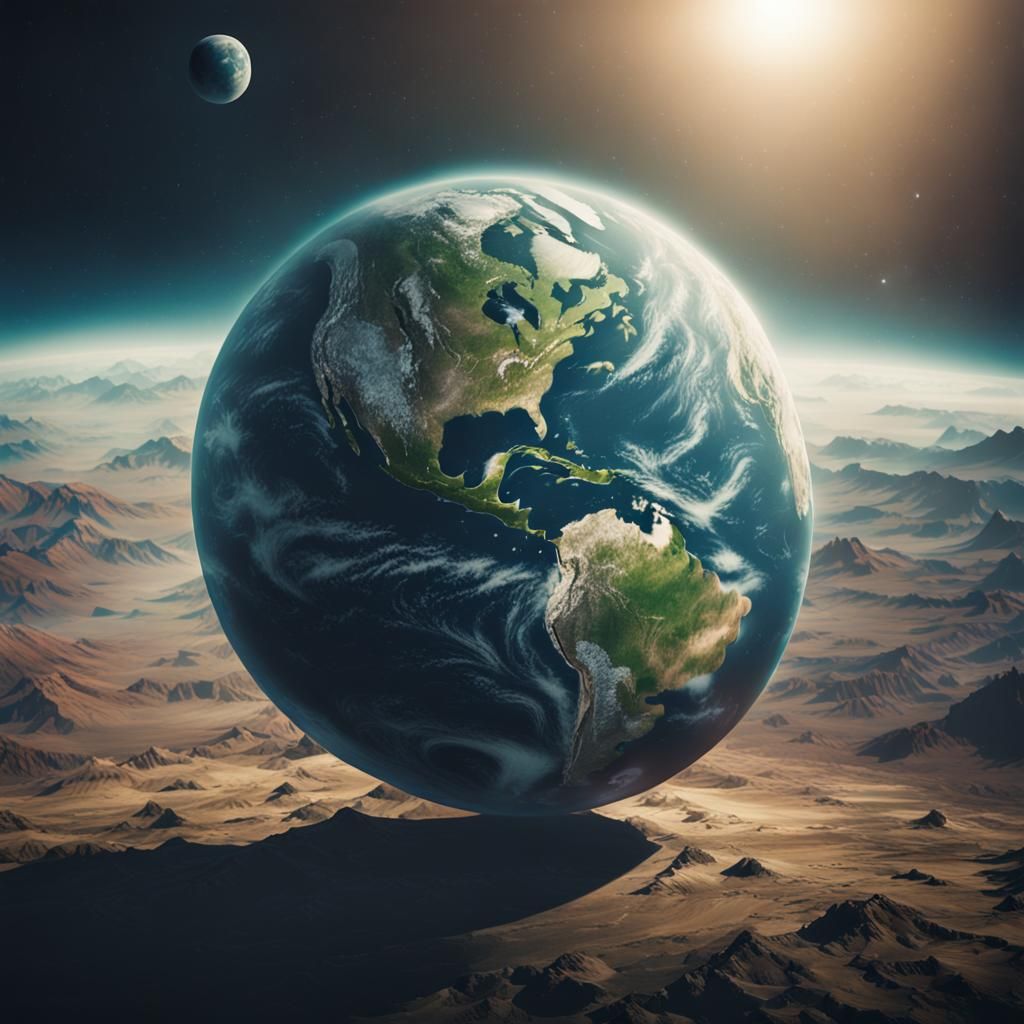 Earth Rotating: Cinematic Film Still