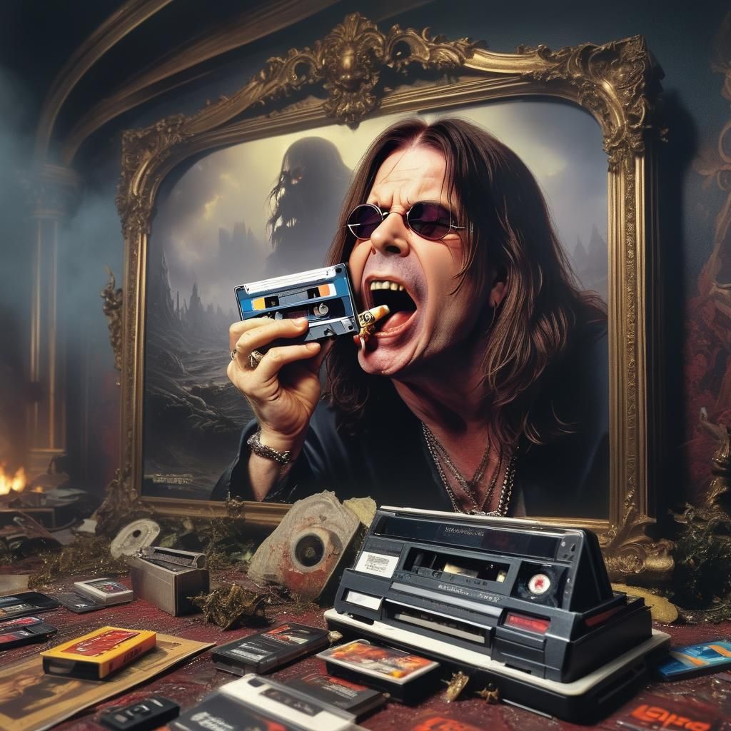 Ozzy Osbourne Cassette Tape Art: Digital Matte Painting