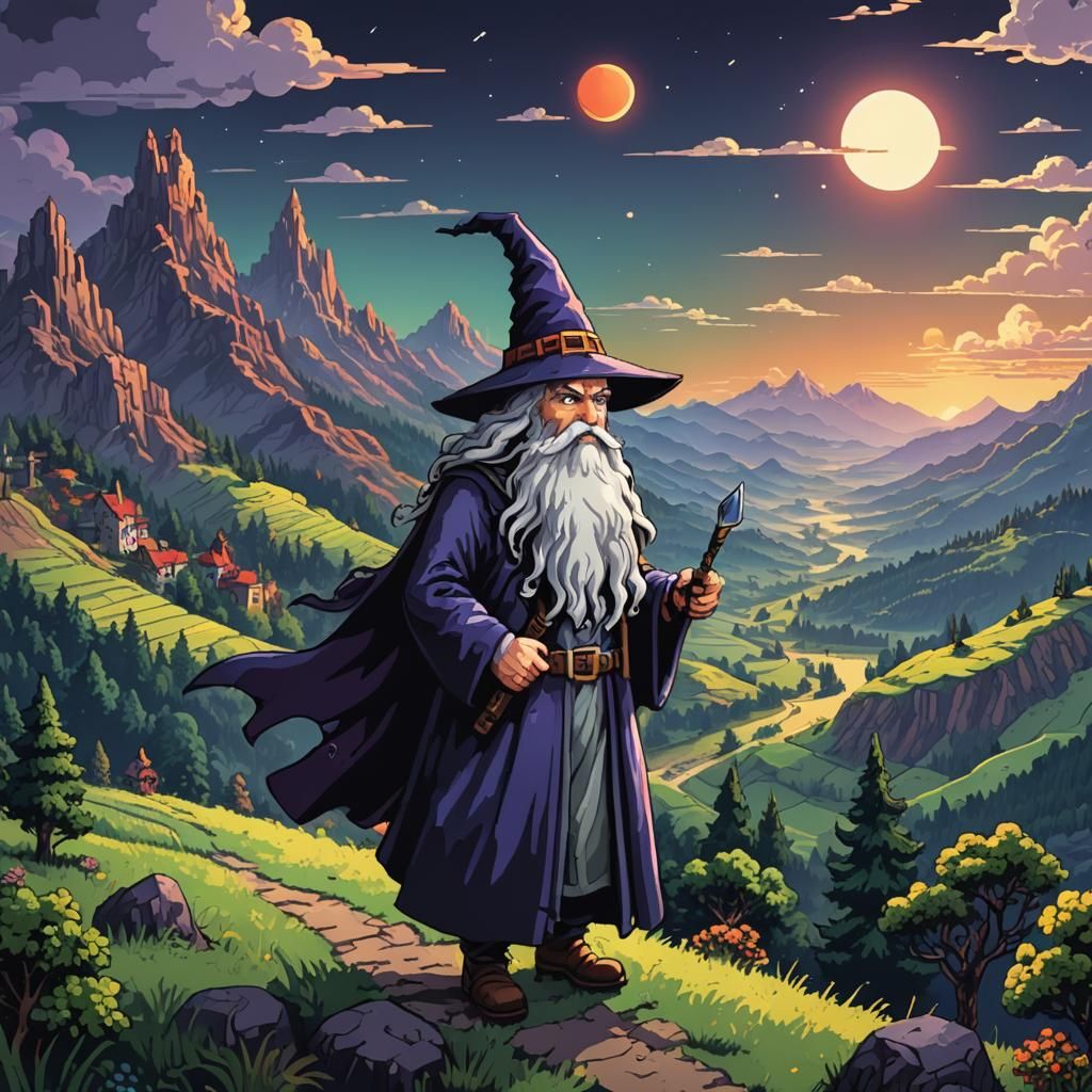 Old Wizard's 8-Bit Journey Through a Pixelated World