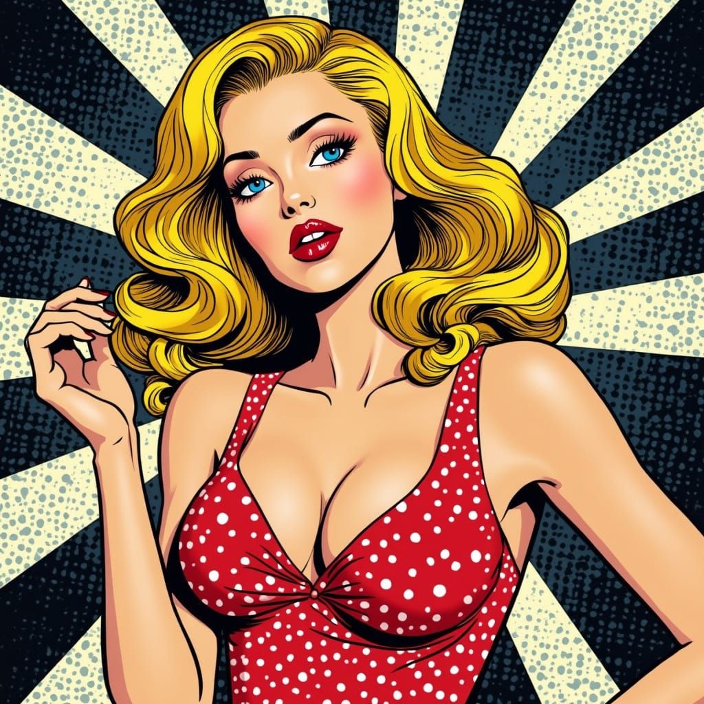 Portrait in the Pop Art style of Roy Lichtenstein