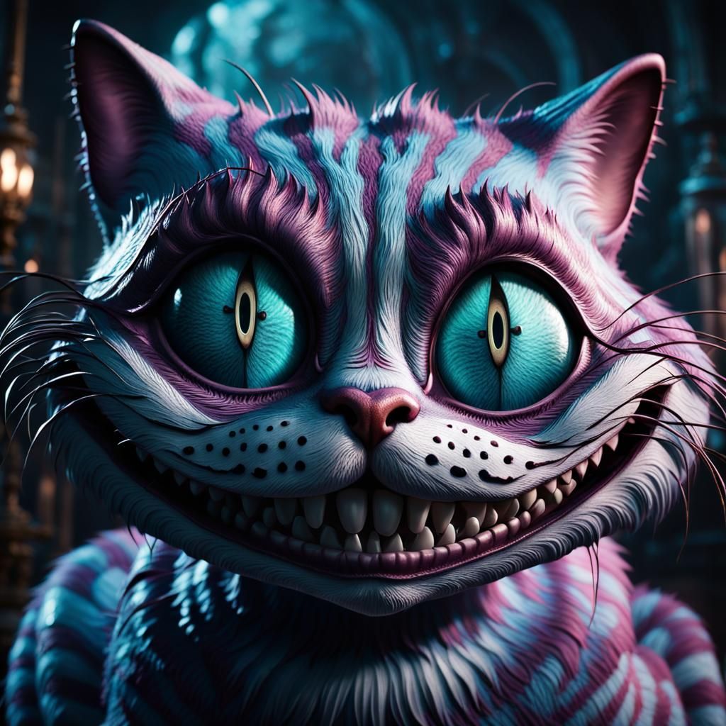 Demented Cheshire Cat in 3D Liquid Render