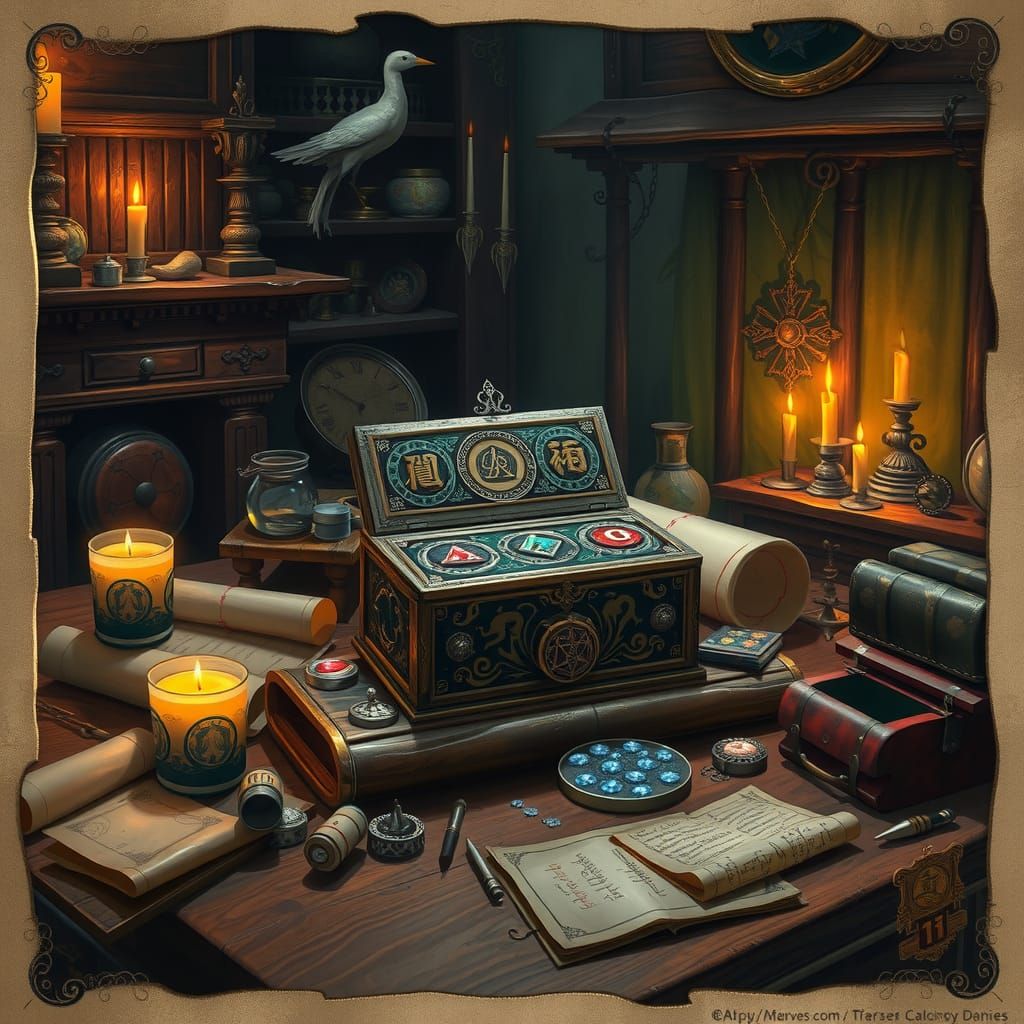 Deck of Many Things Box in Dark Fantasy Style