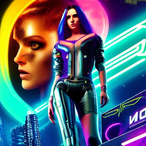 Cosmic Woman in Cyberpunk 2099 Neon