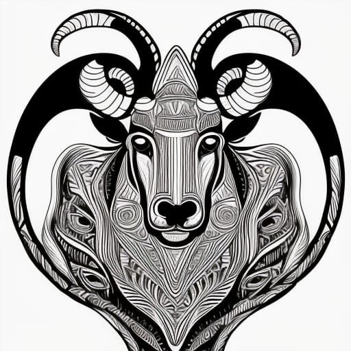 Fierce Aries Ram Zodiac Sign Logo