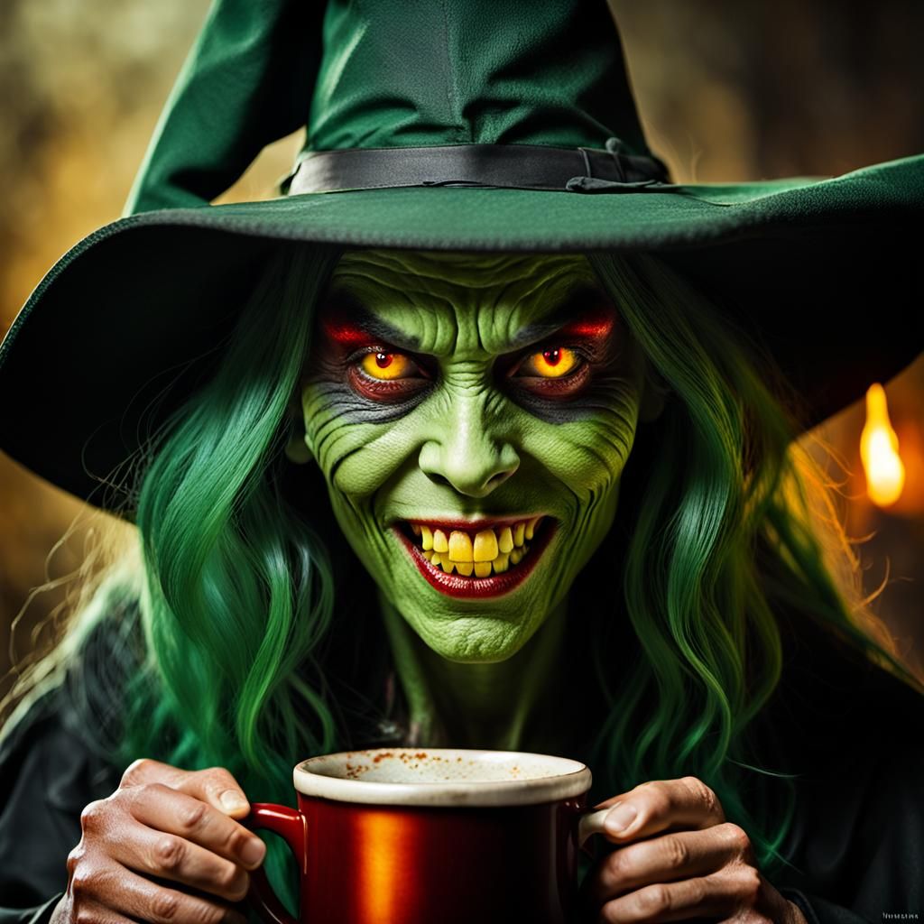 Evil Witch Close-Up Portrait in Professional Photography Sty...