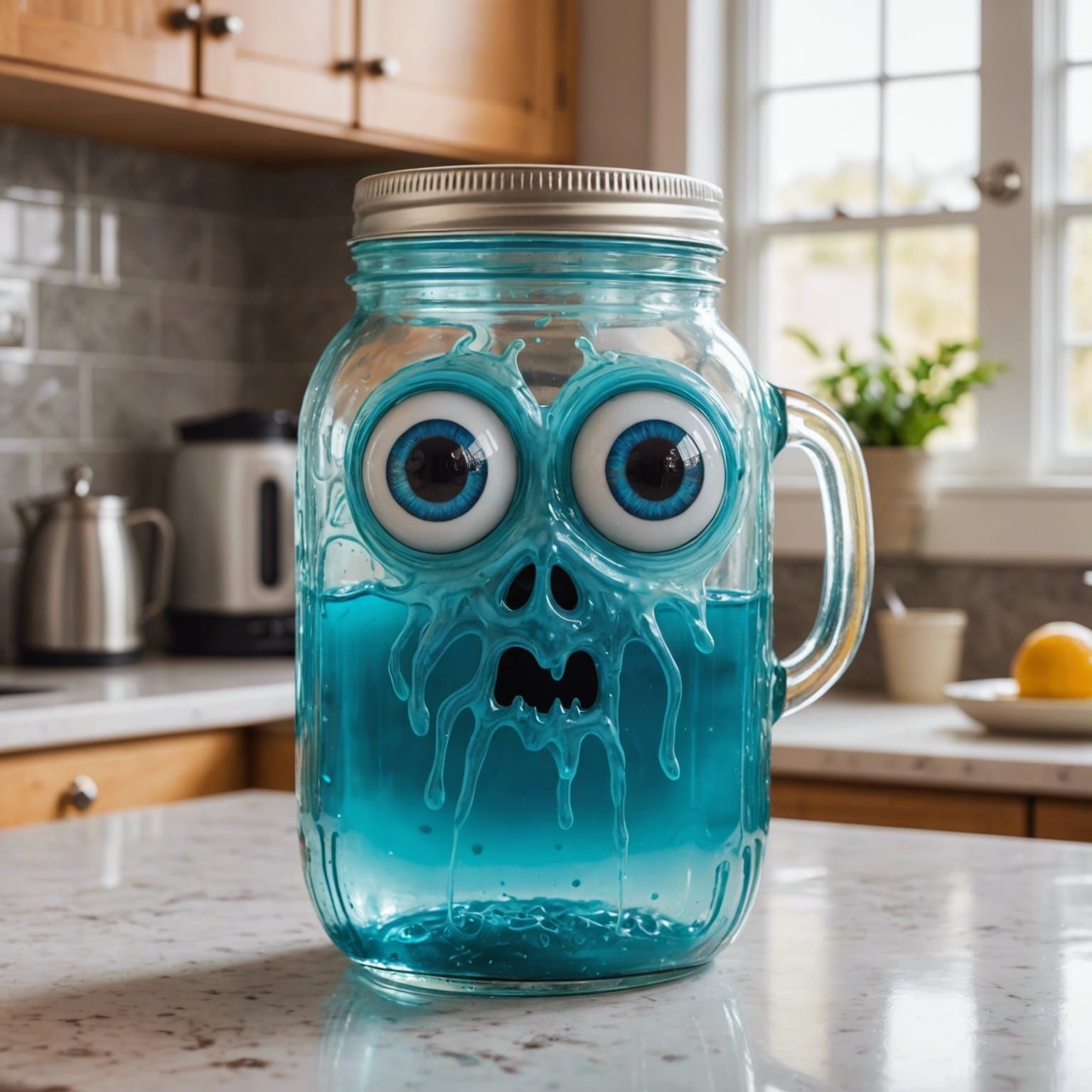 Adorable Ooze Creature in Mason Jar