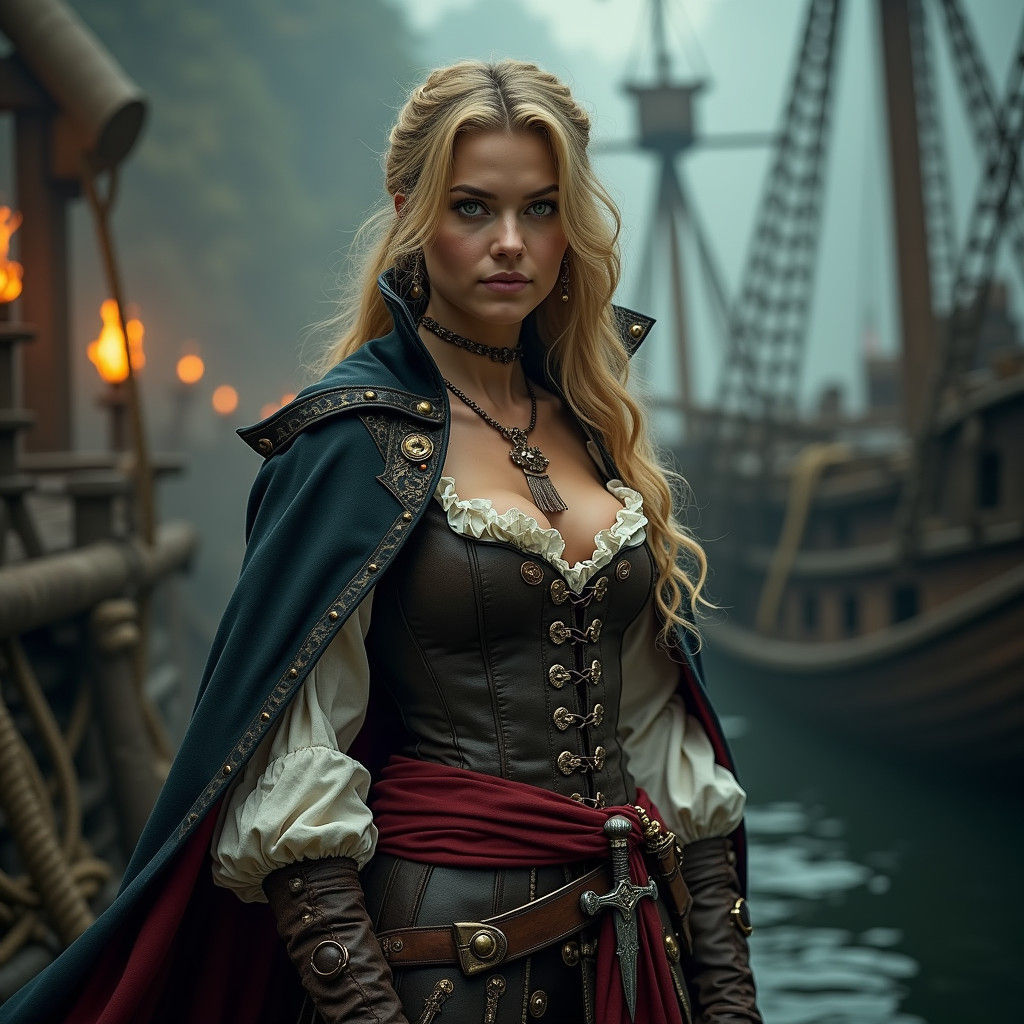 Confident Pirate Captain in Assassin's Creed Style