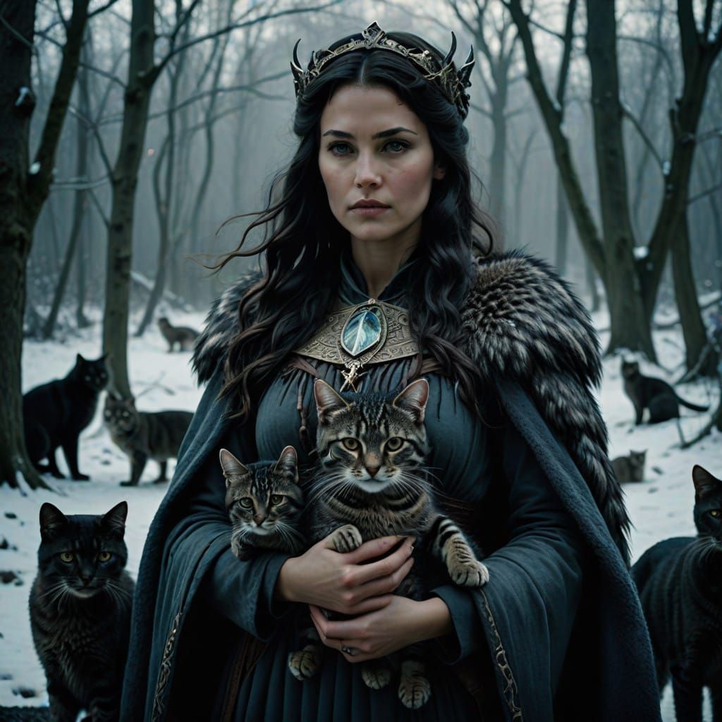 Winter Goddess in Cinematic Dark Fantasy Style