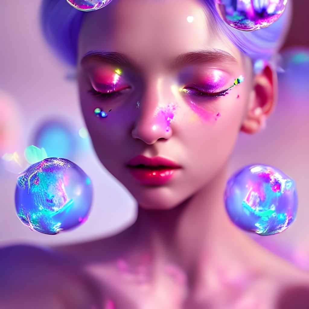 Ethereal Bubblegum Princess Digital Painting