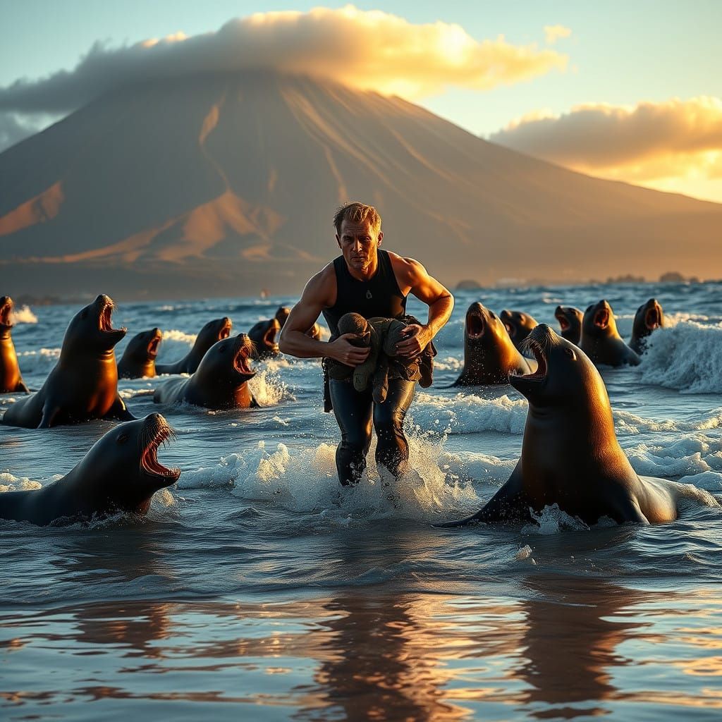 Heroic Navy SEAL Rescues Humans from Aggressive Sea Lions in...
