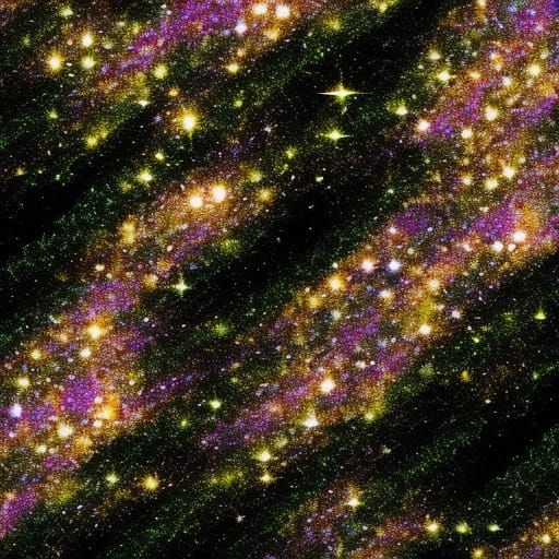 Glittering Diamond Stars in Hyperrealistic Space
