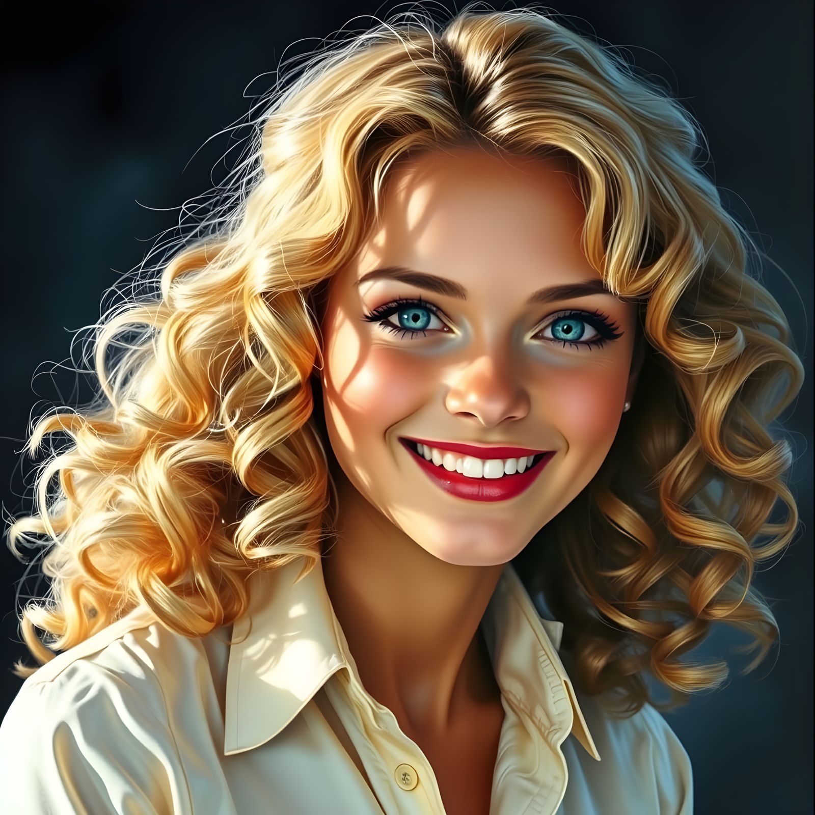 Surreal Fantasy Portrait in Vibrant Colors and Painterly Sty...