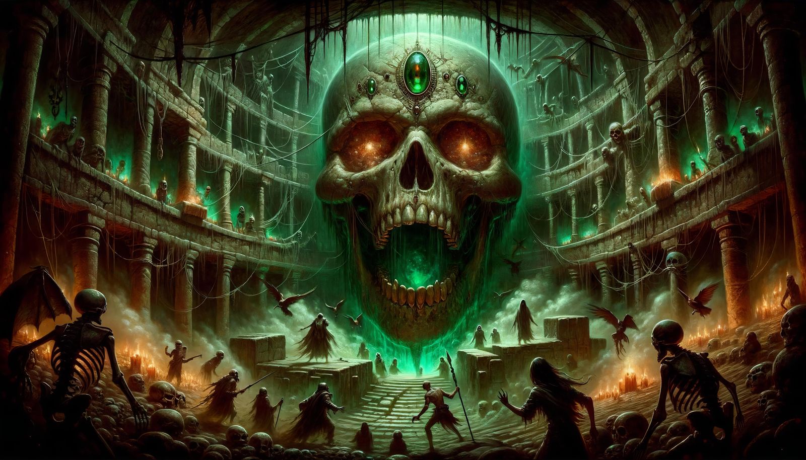 Epic Dark Fantasy Demilich in Subterranean Tomb