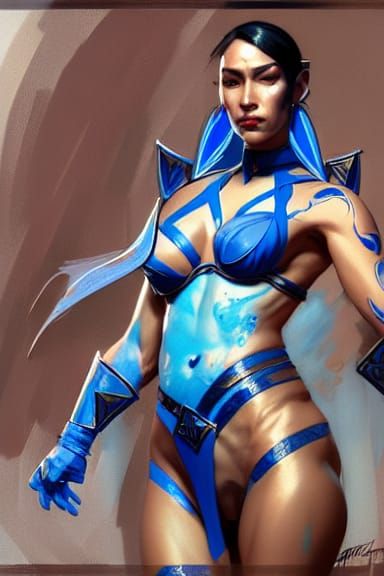 Kitana Portrait: Hyperdetailed Art Nouveau Concept