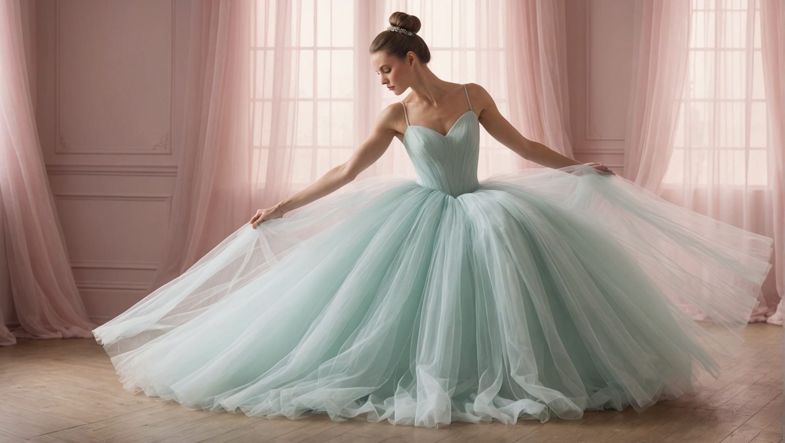 Ethereal Tulle Fabric in Soft Pastel Colors