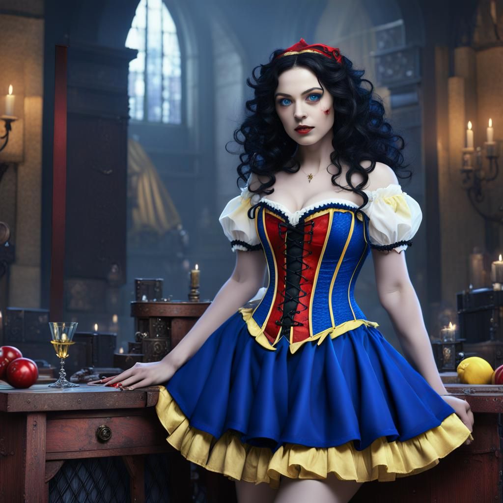 Gothic Snow White in Detailed Matte Painting