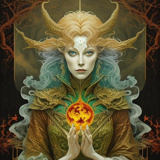 Dragon Emerges from Whimsical Amber Haze in a Vintage Forest...