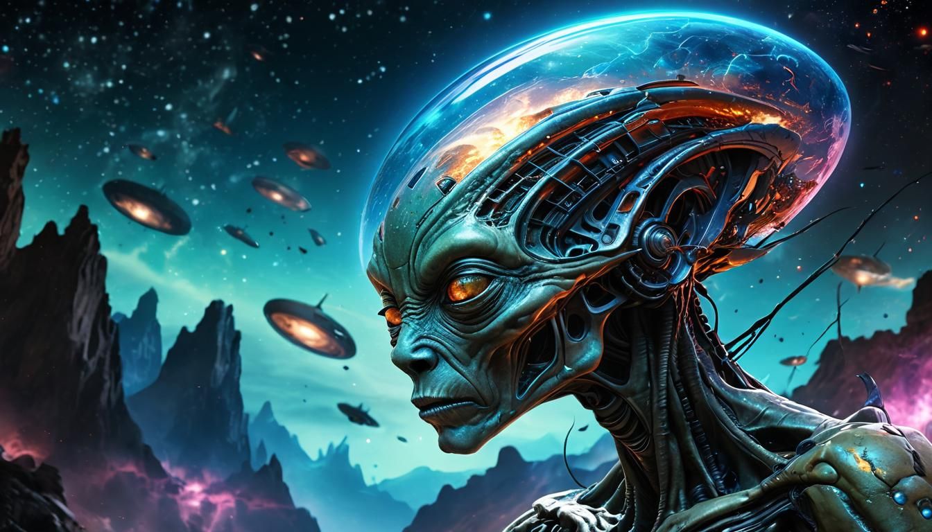 Epic Alien Invasion Digital Painting