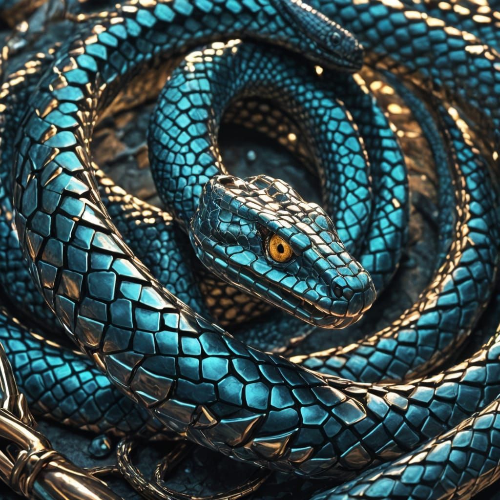 snake made of a diamond