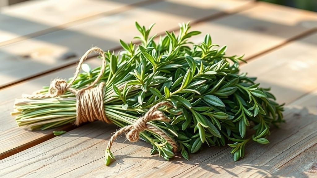 Fresh Rosemary and Thyme Watercolor Botanical Illustration