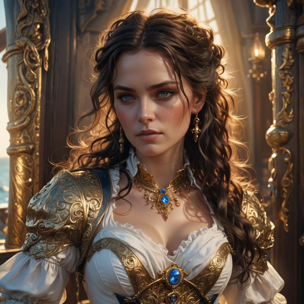 Pirate Queen Concept Art in Golden Light