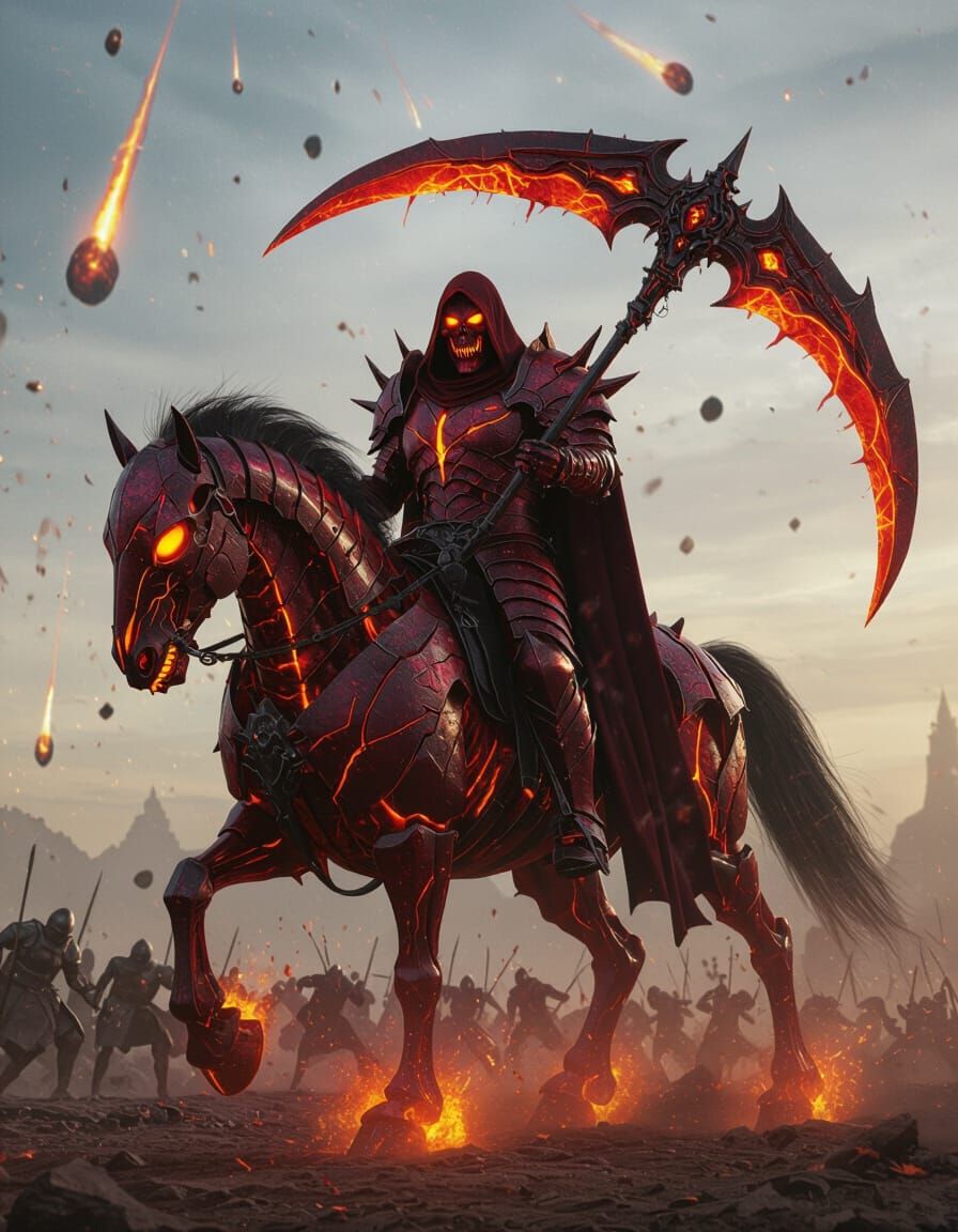 Colossal Molten Warlord on Skeletal Warhorse