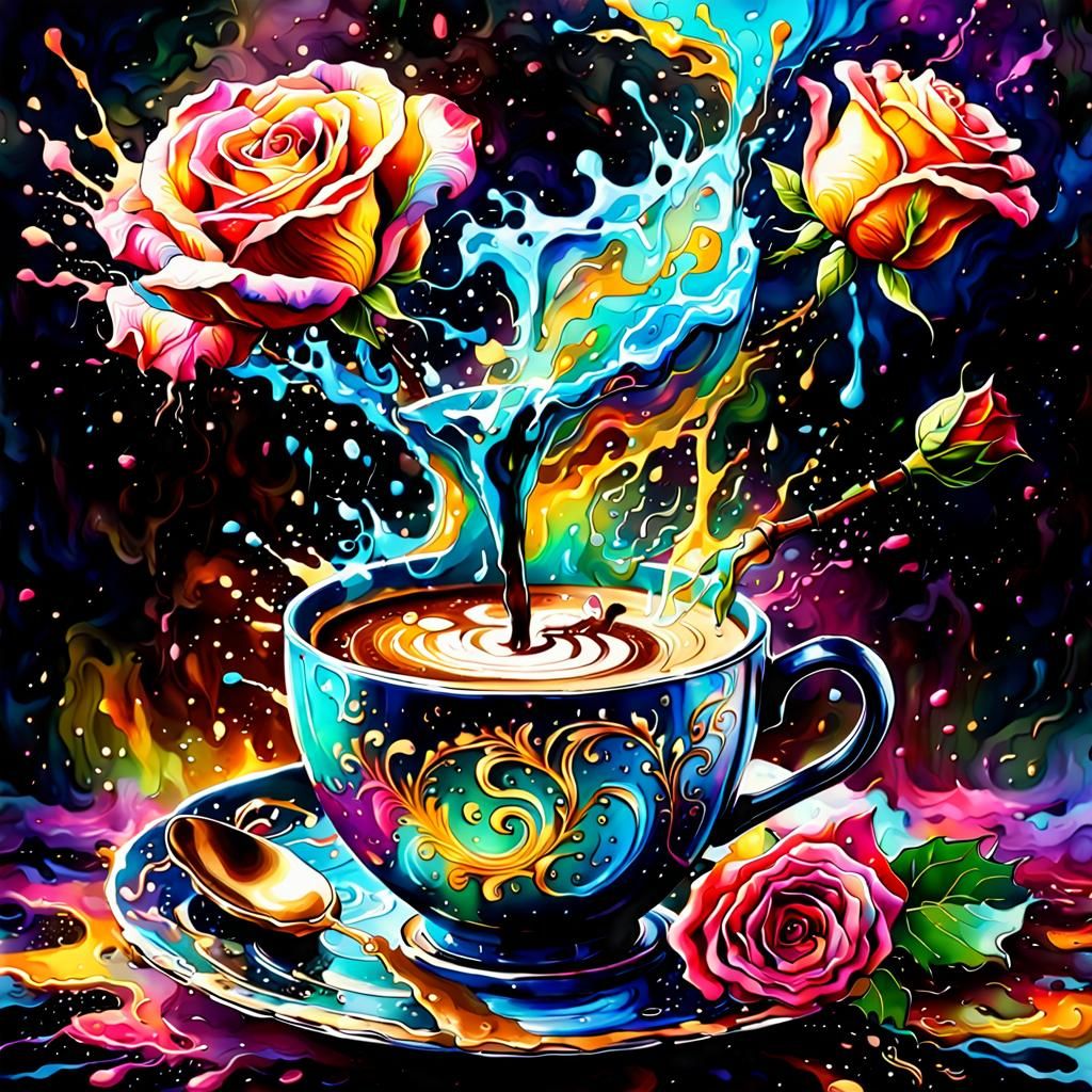Coffee and Roses: Liquid Texture in Watercolor Art