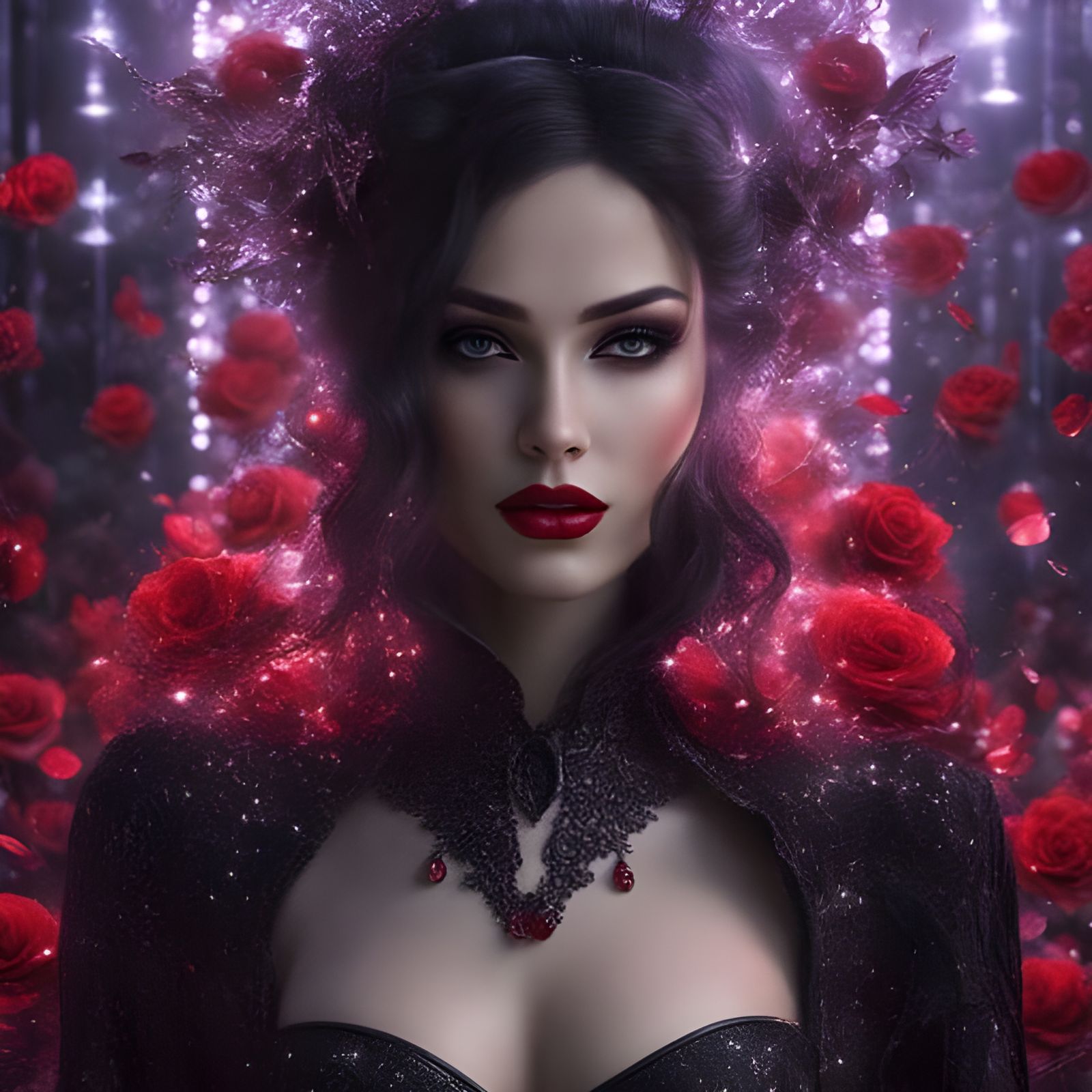 Gothic Vampire Portrait in Splash Art Style