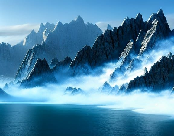 Iced Peaks: A Cinematic Mountain Landscape