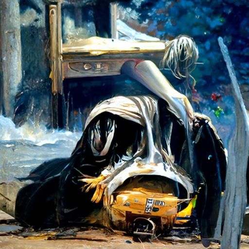 Melancholy Oil Painting of Longing and Loss