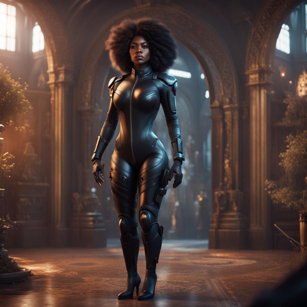 Gorgeous Spy Woman in Detailed Matte Painting