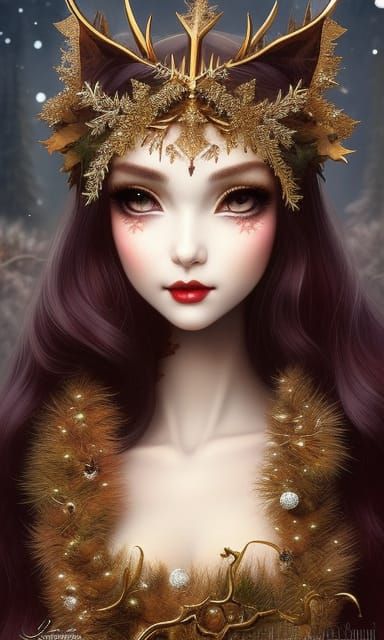 Christmas Elf in Surreal Hyperdetailed Style