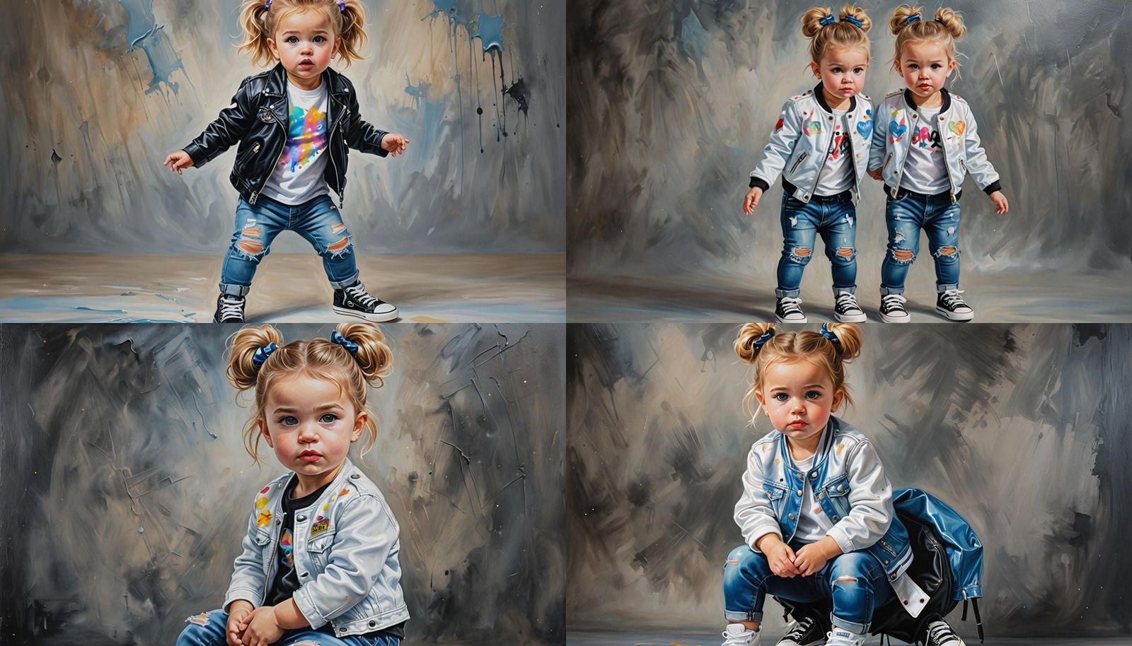 Hyperrealistic Toddler Girl with Iridescent Accents