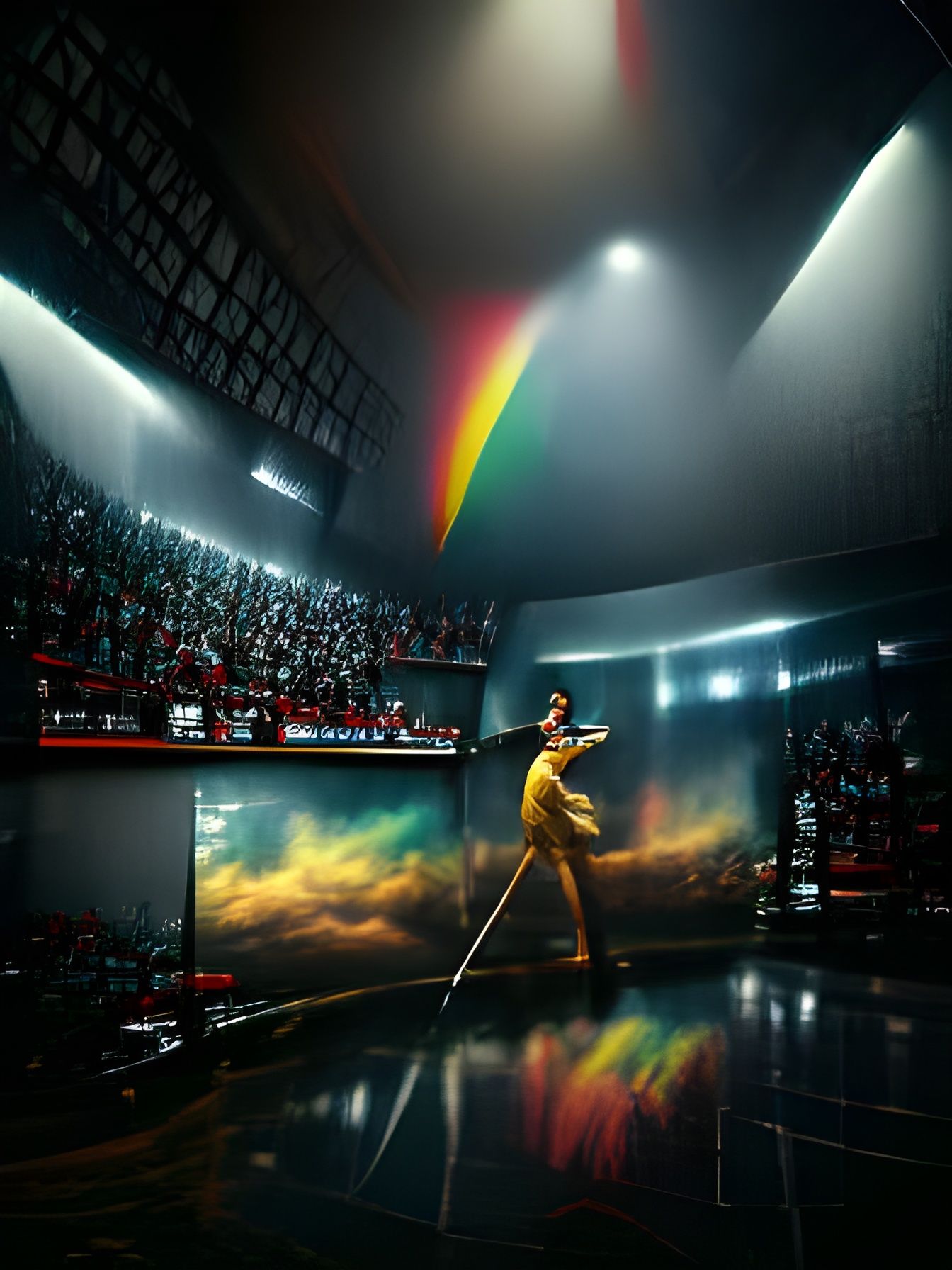 Freddy Mercury Stage Performance: Matte Painting Style