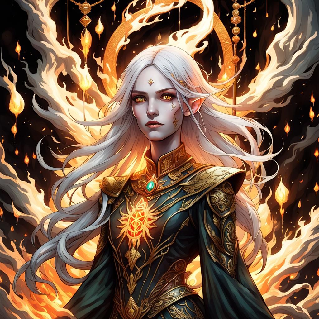 Changeling Fire Mage in Futuristic Style