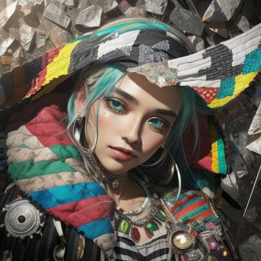 3D Abandoned Mining Town with Patchwork Design